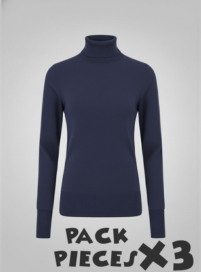X3 Pieces Col Roulé Pour Femme