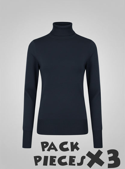X3 Pieces Col Roulé Pour Femme