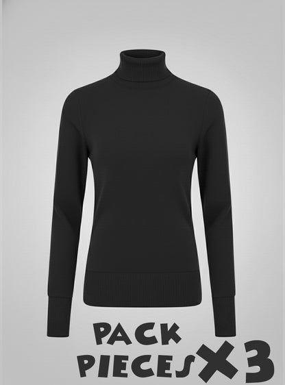 X3 Pieces Col Roulé Pour Femme