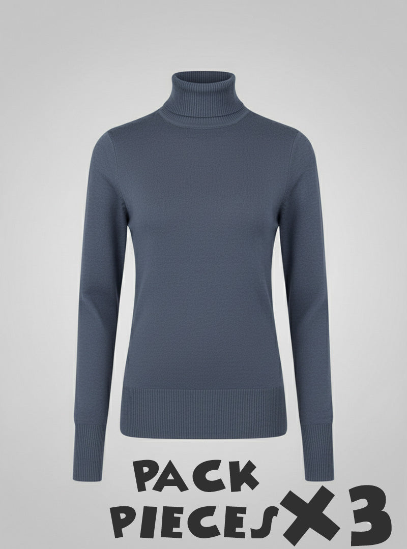 X3 Pieces Col Roulé Pour Femme