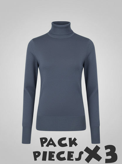 X3 Pieces Col Roulé Pour Femme